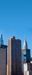 Fototapeta na wymiar Blue sky with new york city buildings and sky skyscrapers