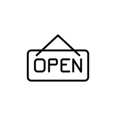 open outline Icon.e commerce vector illustration on white background