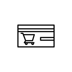 shopping card outline Icon.e commerce vector illustration on white background