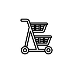 shopping cart outline Icon.e commerce vector illustration on white background