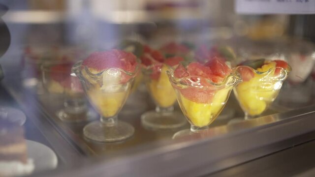 Fruit Jelly Dessert in a Canteen