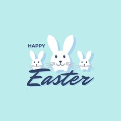 vector graphic of happy easter rabbit for greetings