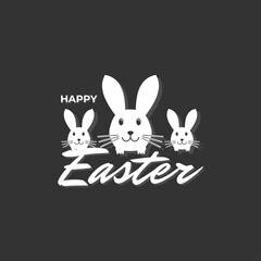 vector graphic of happy easter rabbit for greetings