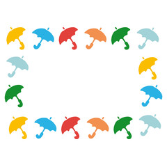 傘マークのシンプルでカラフルなフレーム