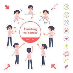 flat type medical staff woman_Pointing-positive