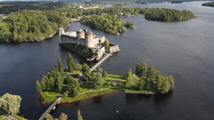 Aerial view of Olavinlinna castle in Savonlinna, Finland
Summertime