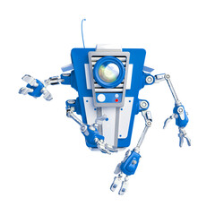 floating robot is talking