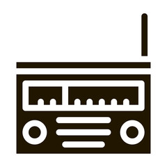 radio gadget glyph icon vector. radio gadget sign. isolated symbol illustration