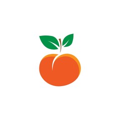 Peach logo fruit icon vector