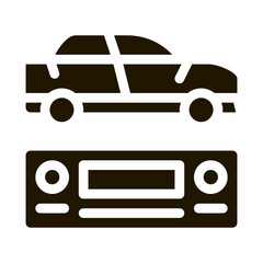 car radio glyph icon vector. car radio sign. isolated symbol illustration