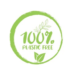 Plastic free product sign for labels, stickers