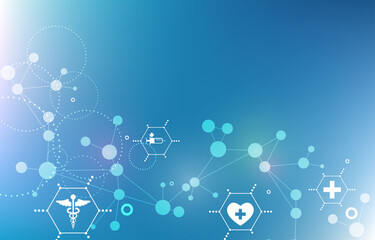 Abstract medical geometric wallpaper.futuristic blue wallpaper