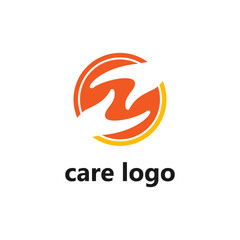 abstract two hand care logo. Team icon vector