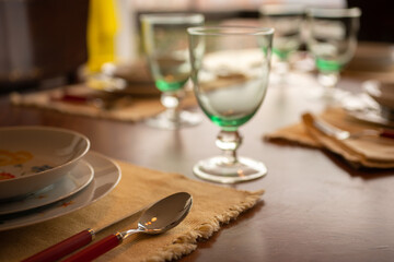 table set for a dinner