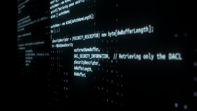Modern tech Program development and blockchain concept Animation. Developer working on program codes in office. Hacking or protection data. software developer and Computer script concept