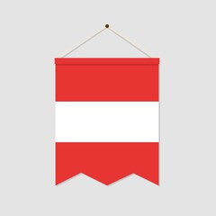 The national flag of Austria vertical icon isolated on gray background. Language symbol modern, simple, vector, icon for website design, mobile app. Vector Illustration