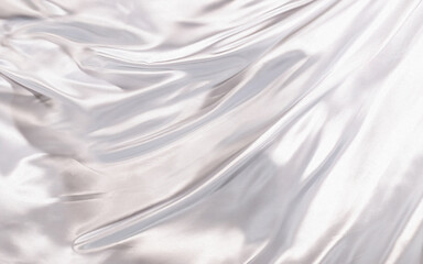 Fototapeta na wymiar Abstract background white silk or satin luxury fabric texture