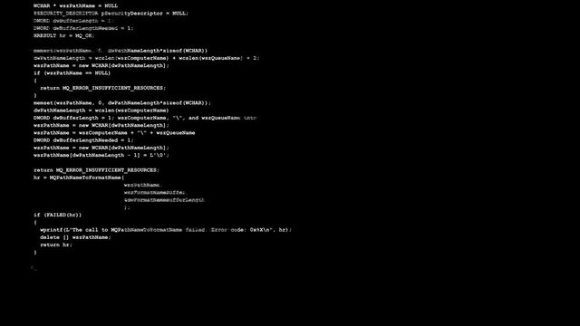 Hacker Code is Typing, Hacker code running down a computer screen terminal. 4K encrypted fast long scrolling programming security hacking code data flow stream.
