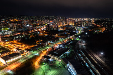 Fototapeta na wymiar night view on the city sarajevo
