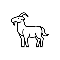 Goat web line icon vector isolated on white background