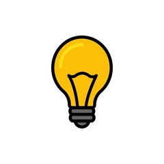 Light Bulb line icon vector, isolated on white background. Idea sign, solution, thinking concept. Lighting Electric lamp. Electricity, shine. Trendy Flat style for graphic design, Web site,