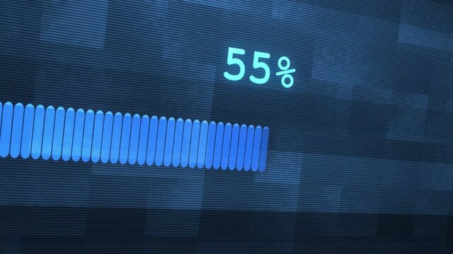 Uploading bar uploading barloading screen pixelated progress animation. uploading Transfer Upload Complete in Blue background. data processing. Hacking in Progress: Exploiting Vulnerability, Executing