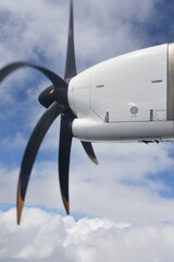 Naklejka na ściany i meble Propeller engine of airplane, domestic airline