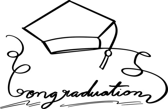 Lettering calligraphy hand written drawing happy congraduation vecter party hat master study education diploma class school universty college academic teacher success celebration festivel.illustration