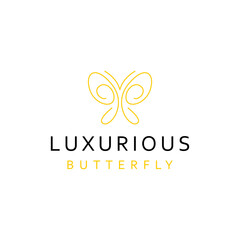 luxury butterfly logo design vector with classic and modern style for jewelry and fashion shops
