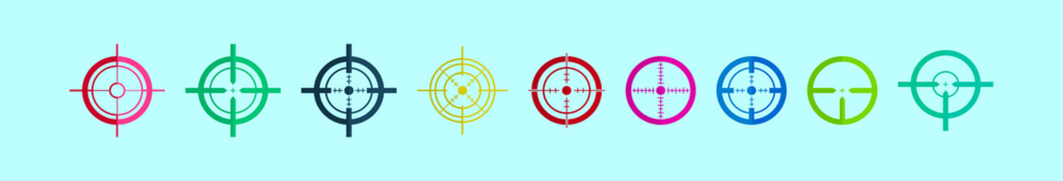 set of laser tag logo cartoon icon design template with various models. vector illustration isolated on blue background