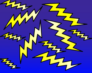 Lightning Bolt Vector on Gradient Purple Background