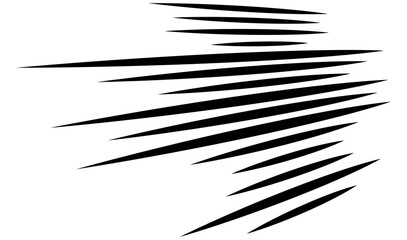 Dynamic 3D lines in perspective. Vanishing, diminishing lines, stripes. Spatial streaks, strips abstract geometric vector illustrration