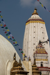 Shikhar style template erected at Swayambhunath Stupa, Kathmandu