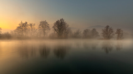 misty morning on the river
