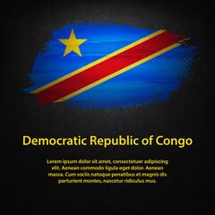 Democratic Republic of Congo Flag Black Background