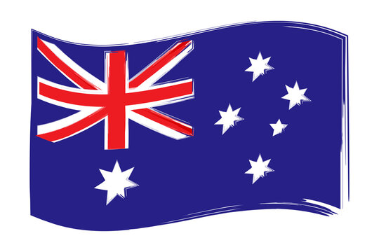 Australia flag. Australia flag for banner design. Background illustration graphic design. Stock vector image. EPS 10.