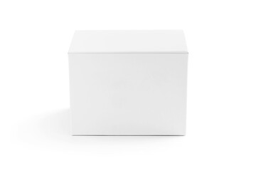 white cardboard box for product design mock-up isolated on white background