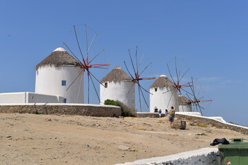 Mykonos, Greece. Panoramic view of Mykonos town, Cyclades islands.