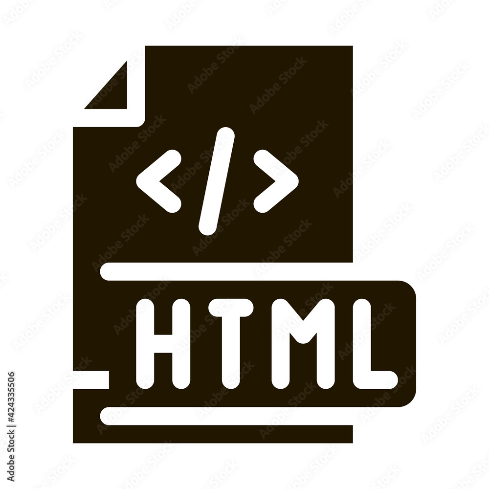 Aufkleber front end html code glyph icon vector. front end html code sign. isolated symbol illustration