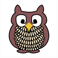 Cute cartoon owl with big eyes