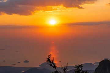 sunset in the mountains