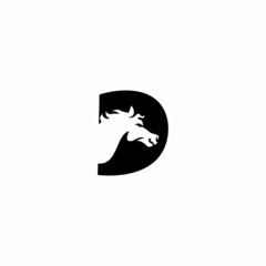 Horse and letter d Logo Template Vector icon illustration design