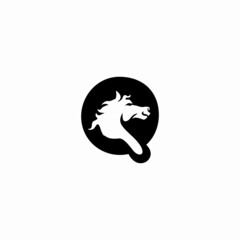 Horse and letter q Logo Template Vector icon illustration design