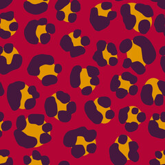 Plakat Seamless Leopard Pattern. Colorful Animal Skin Print. Spotted animal illustration. Vector Jungle Design.