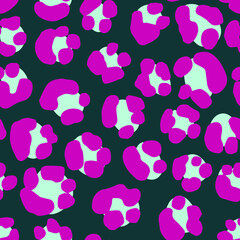 Seamless Leopard Pattern. Colorful Animal Skin Print. Spotted animal illustration. Vector Jungle Design.
