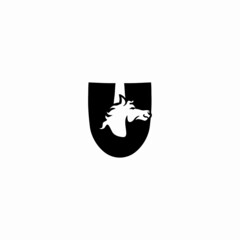 Horse and letter u Logo Template Vector icon illustration design