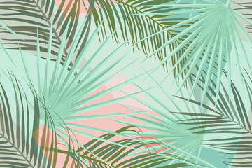 Seamless tropical palm leaves pattern