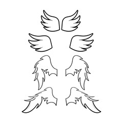 set wings vector design isolated