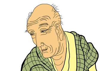 江戸有名絵師・北斎・肖像画の模写