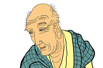 葛飾北斎・自画像の模写